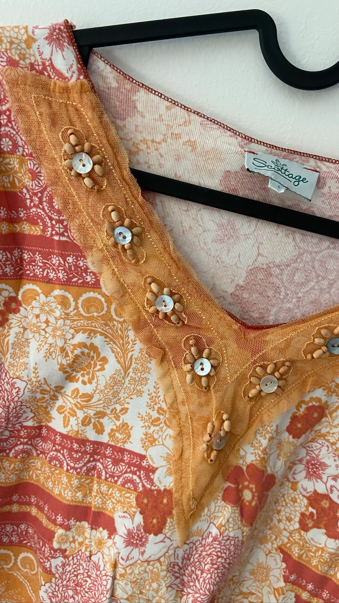 Vintage oranje top met patroon – photo 3